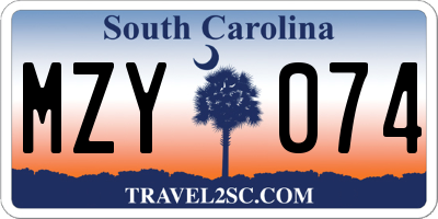 SC license plate MZY074