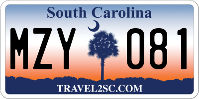 SC license plate MZY081