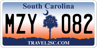 SC license plate MZY082