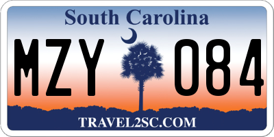 SC license plate MZY084