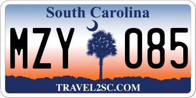 SC license plate MZY085