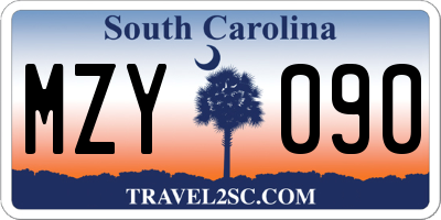 SC license plate MZY090