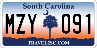 SC license plate MZY091