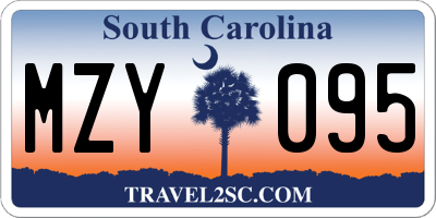 SC license plate MZY095