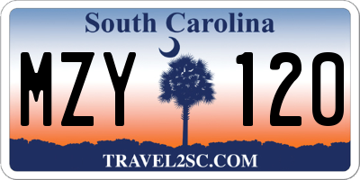 SC license plate MZY120