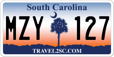SC license plate MZY127