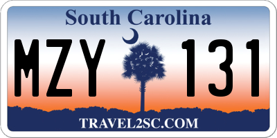 SC license plate MZY131