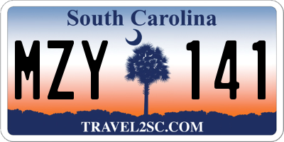 SC license plate MZY141