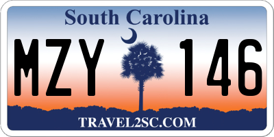 SC license plate MZY146