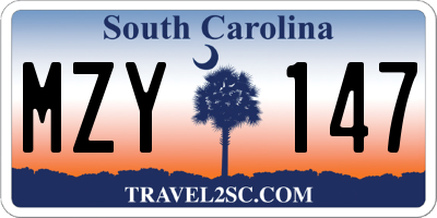 SC license plate MZY147