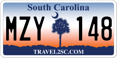 SC license plate MZY148