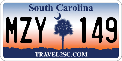 SC license plate MZY149