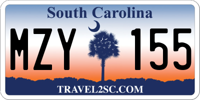SC license plate MZY155