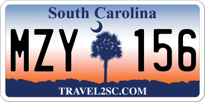 SC license plate MZY156