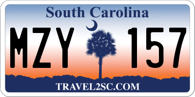 SC license plate MZY157