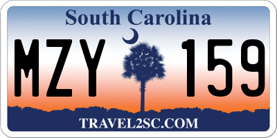 SC license plate MZY159