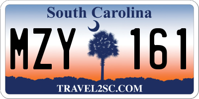 SC license plate MZY161