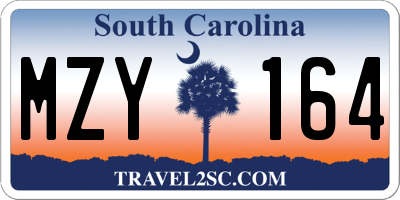 SC license plate MZY164