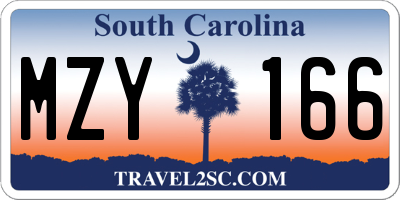 SC license plate MZY166