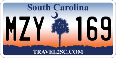 SC license plate MZY169