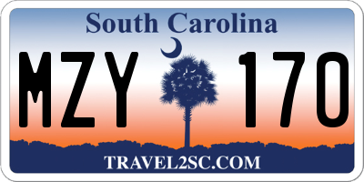SC license plate MZY170