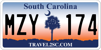 SC license plate MZY174