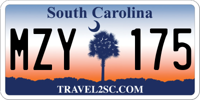 SC license plate MZY175