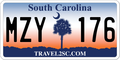 SC license plate MZY176