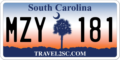 SC license plate MZY181