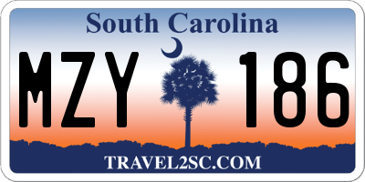 SC license plate MZY186