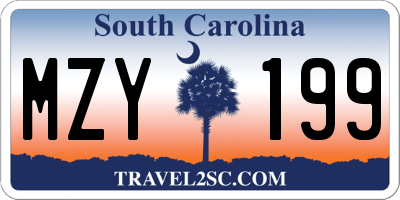 SC license plate MZY199