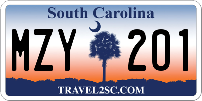 SC license plate MZY201