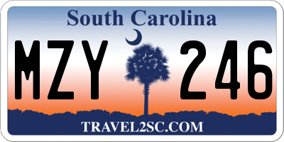 SC license plate MZY246