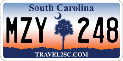 SC license plate MZY248
