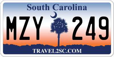 SC license plate MZY249