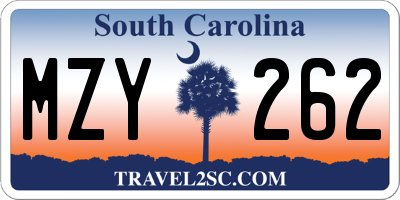 SC license plate MZY262