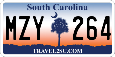 SC license plate MZY264