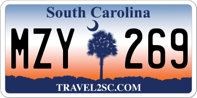 SC license plate MZY269