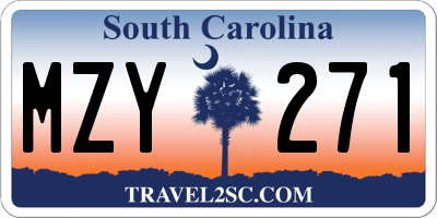SC license plate MZY271