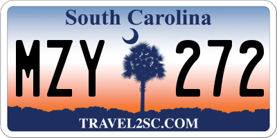 SC license plate MZY272