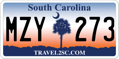 SC license plate MZY273