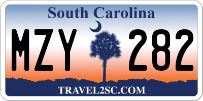 SC license plate MZY282