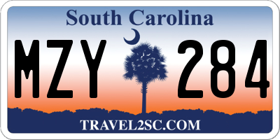 SC license plate MZY284