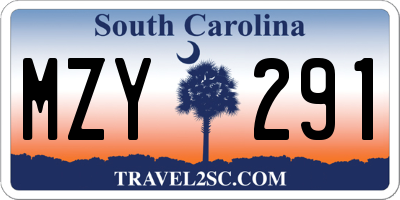 SC license plate MZY291