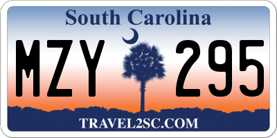 SC license plate MZY295