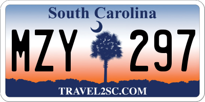 SC license plate MZY297