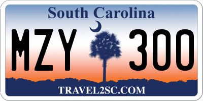 SC license plate MZY300