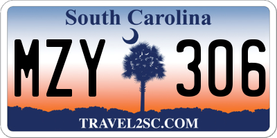 SC license plate MZY306