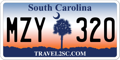 SC license plate MZY320