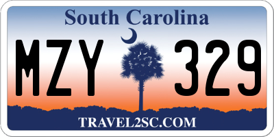 SC license plate MZY329
